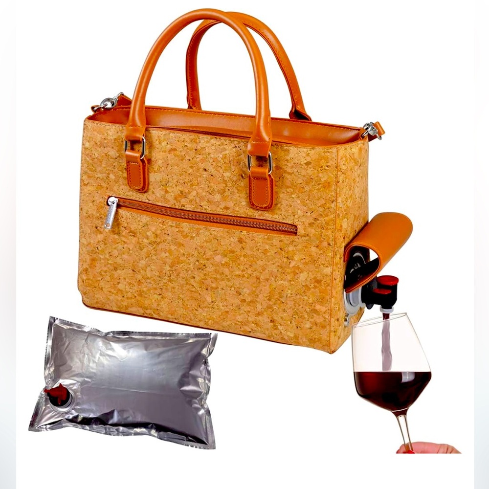 Insulated Drink Purse | Thermal Hot/ Cold| Portable Drinks Dispenser| Cork